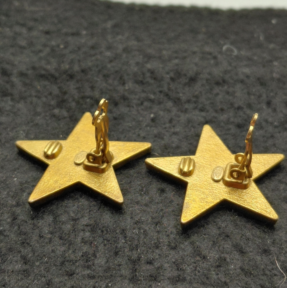 Chanel Star Coco Mark Earrings Clip-On White Gold - Picture 12 of 12